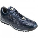 Belvedere Ferro Caiman Crocodile / Calf Sneakers With Eyes Navy