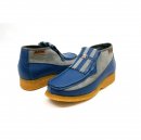 British Collection Apollo-Blue and Grey Leather/Suede Slip-on
