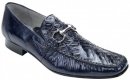 Belvedere "Italo" Navy Genuine Crocodile / Lizard Loafer Shoes