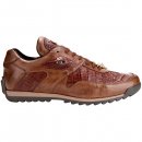 Belvedere Ferro Caiman Crocodile Calf Sneakers With Eyes Cognac