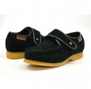British Collection Royal Old School Slip On Black Leather Suede