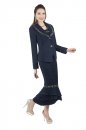 Odeliah Denim 8135 Wave Crinkle Embellished 3pc Denim Suit