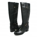 Women's Bandolino Carlotta Tall low heel Leather Boots Black Women's Bandolino Carlotta Tall low heel Leather Boots Black