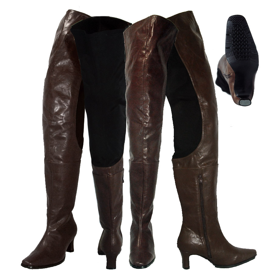 ladies thigh high leather boots