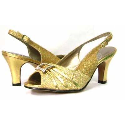 gold evening sandals in wide width
