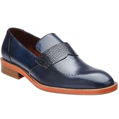 Belvedere Bruno Antique Navy Genuine Italian Leather Shoes - 229.00 ...