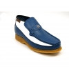 British Collection Checkers-Blue/White Slip-ons