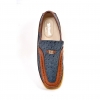 British Collection "Harlem"  Blue/Tan Ostrich Leather