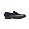 British Collection "Shiraz" Navy Croc Leather and Suede