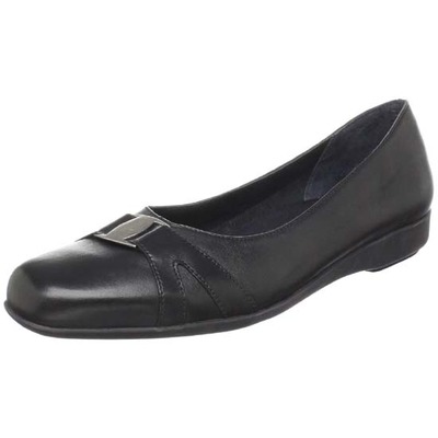 Walking Cradles Tiffany Black Leather Women's Flat Shoes