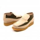 British Collection Checkers-Beige and Olive Suede Slip-ons