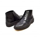 British Collection Black Ostrich and Wingtip Leather