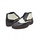 British Collection Wingtip Two-Tone Black Leather and Grey Suede