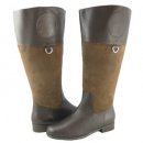 Ros Hommerson Chip boot Brown Leather suede wide calf