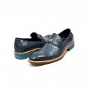 British Collection "Dolche" Navy Ostrich Leather