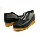 British Collection Apollo-Black & Grey Leather and Sued Slip-ons