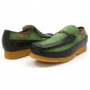 British Collection Power Old School Slip On Green/Brown Shoes