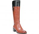 Franco Sarto Lizbeth Boot Brown/Black Leather (WIDE CALF)