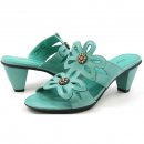 Rose Petals SURI Turquoise Leather Sandals