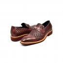 British Collection "Azure" Brown Woven Leather