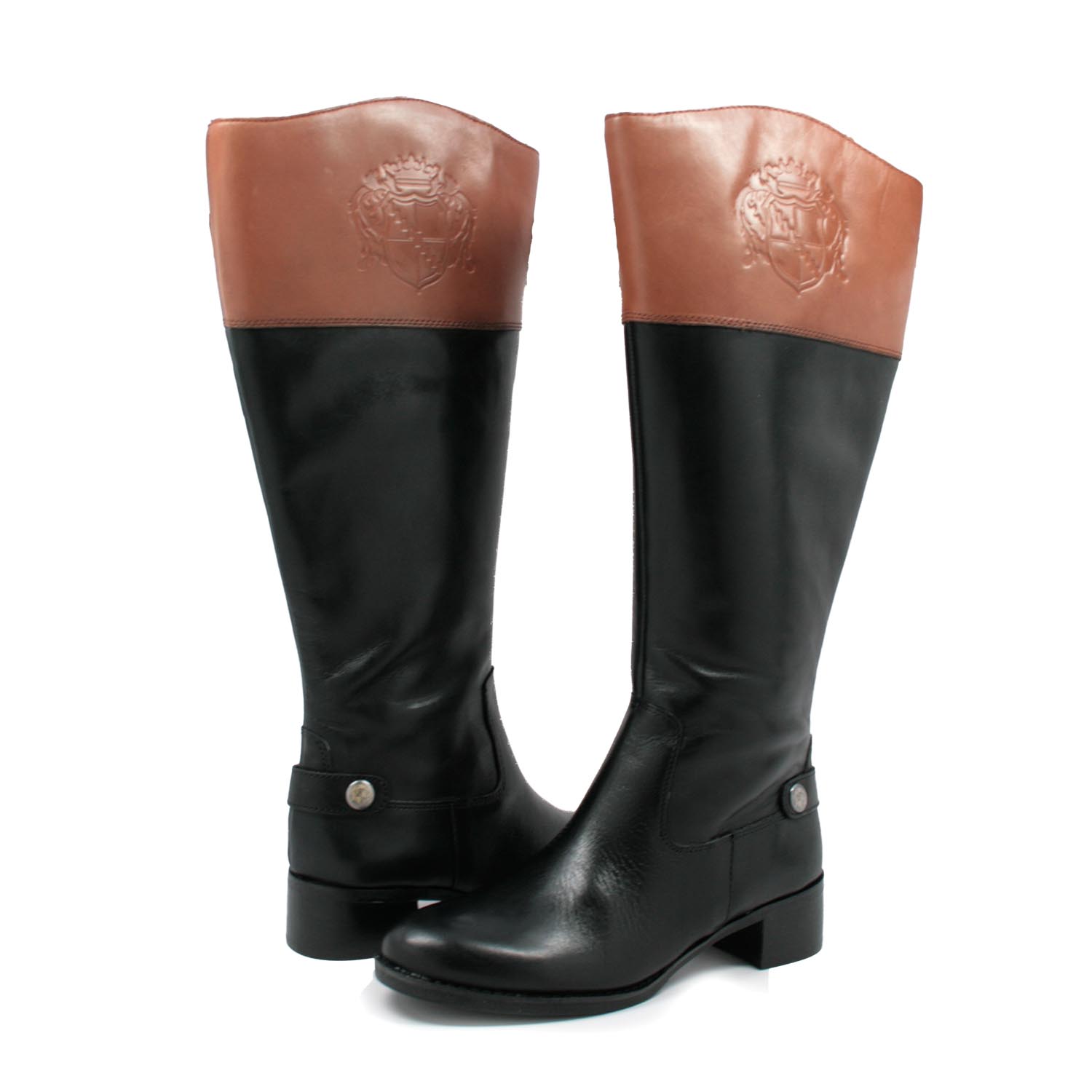 Buy > black and brown boots wide calf > in stock
