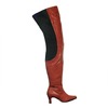 Peearge LB7060 Ladies Thigh High Boots Red Leather