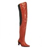 Peearge LB7060 Ladies Thigh High Boots Red Leather