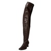 Peearge LB7060 Ladies Thigh High Boots Brown Leather