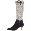 J.Renee Women's Paulina Knee-High Boot Black/White