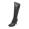 SoleMani Women's Ana Black Leather 12" calf size