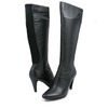 SoleMani Women's Ana Black Leather 12" calf size