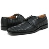 David Eden Men's Trek Patchwork Ostrich Leg Leather Black