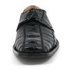 David Eden Men's Trek Patchwork Ostrich Leg Leather Black