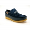 British Collection King Old School Slip On Navy Leather Suede