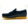 British Collection King Old School Slip On Navy Leather Suede