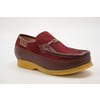 British Collection Power Old School Slip- Burgundy Leather Suede