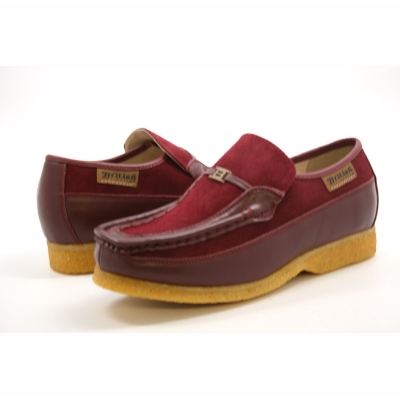 British Collection Power Old School Slip- Burgundy Leather Suede