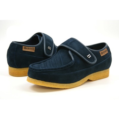 British Collection Royal Old School Slip On Navy Leather Suede
