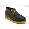 British Collection Apollo-Black and Green Leather/Suede Slip-on