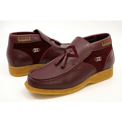 British Collection Palace-Burgundy Leather/Suede Slip-on