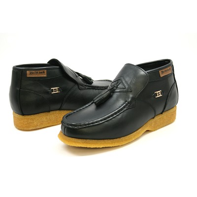 British Collection Palace-Black Leather Slip-on with tassle