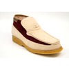 British Collection Checkers-Beige/Burgundy Suede Slip-ons