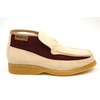 British Collection Checkers-Beige/Burgundy Suede Slip-ons