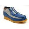 British Collection Apollo-Blue and Grey Leather/Suede Slip-on