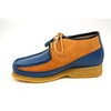 British Collection Knicks-Blue and Rust Leather/Suede Slip-on