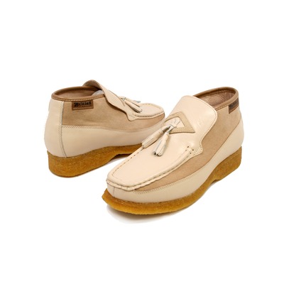 British Collection Classic-Beige Leather Slip-on with Tassle