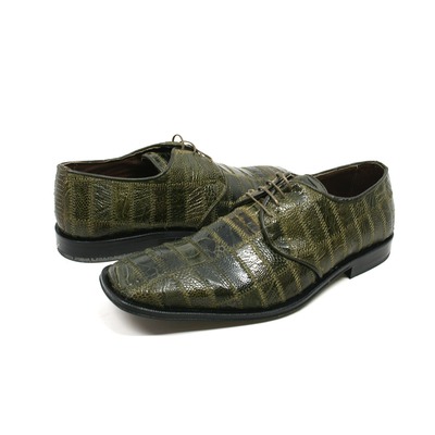 David Eden Men's Trek Patchwork Ostrich Leg Leather Military