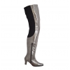 Peearge LB7060 Ladies Thigh High Boots Grey Leather
