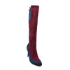 SoleMani Women's Aviva X-Slim 12"-13" Calf Plum/Navy Suede