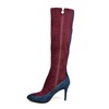 SoleMani Women's Aviva X-Slim 12"-13" Calf Plum/Navy Suede